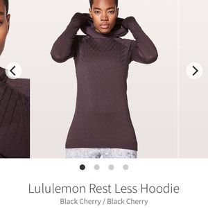 Lululemon rest less pullover hoodie black cherry 4